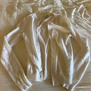 Sunday Best White Button-Up Sweater